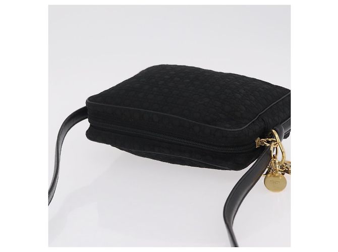 Christian Dior Canage Shoulder Bag Nylon Black Gold Tone - vista 6