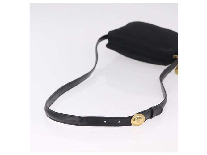 Christian Dior Canage Shoulder Bag Nylon Black Gold Tone - vista 7