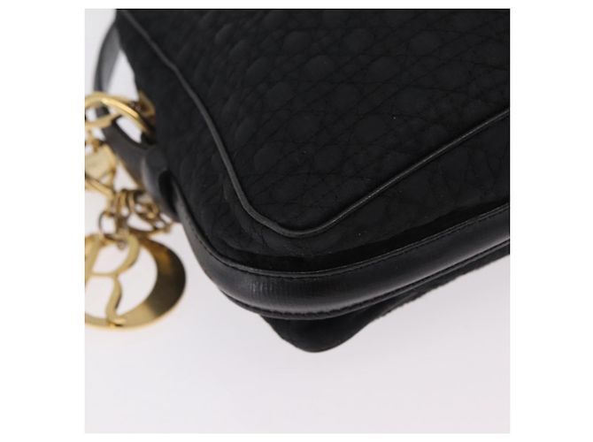 Christian Dior Canage Shoulder Bag Nylon Black Gold Tone - vista 9