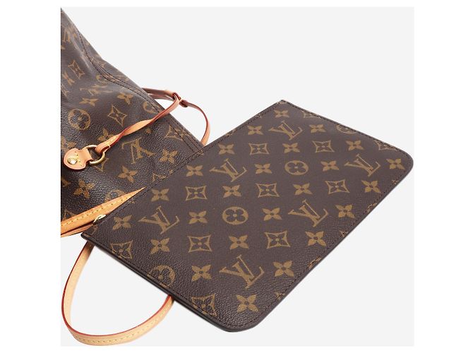 Louis Vuitton Borsa tote Neverfull GM Monogram vintage marrone - vista 3