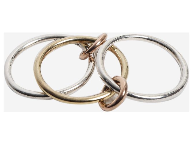 Autre Marque Multifarbiger Solarium Ring aus 18ct Gold und Sterlingsilber - Ansicht 4