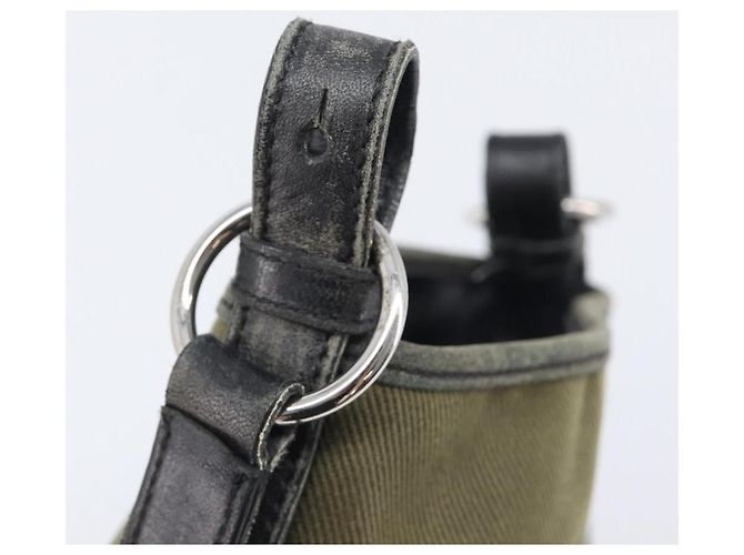 Autre Marque Saint Laurent Kahala Shoulder Bag Canvas Khaki Silver - vista 11