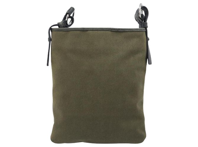 Autre Marque Saint Laurent Kahala Shoulder Bag Canvas Khaki Silver - vista 2