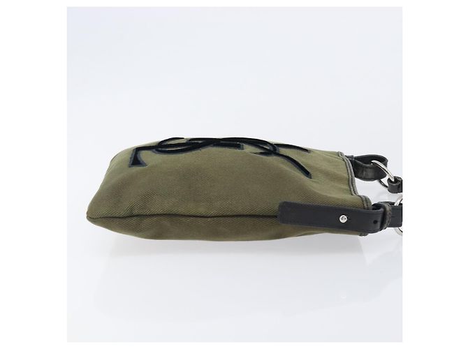 Autre Marque Saint Laurent Kahala Shoulder Bag Canvas Khaki Silver - vista 3
