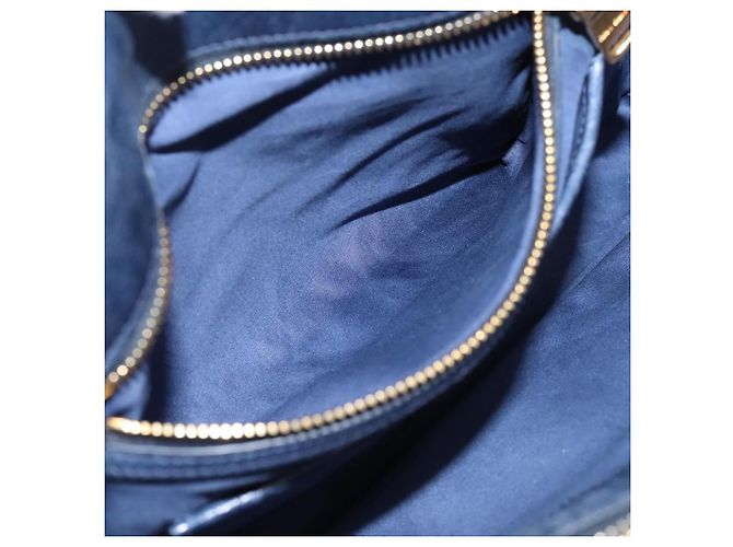 Miu Miu Matelasse Hand Bag Leather 2way Blue Gold Tone - vista 24