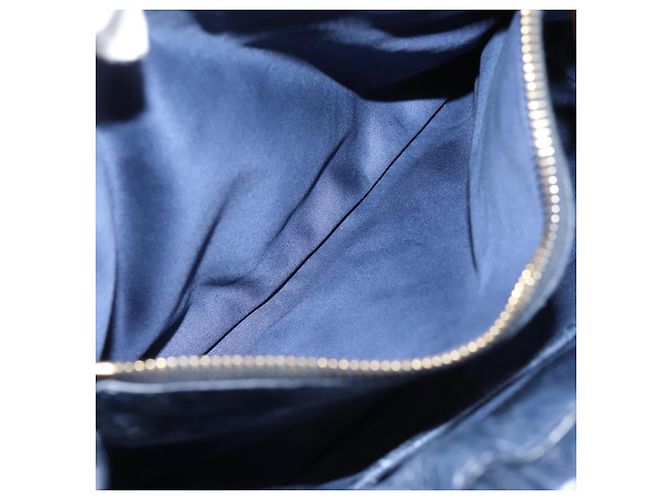 Miu Miu Matelasse Hand Bag Leather 2way Blue Gold Tone - vista 26
