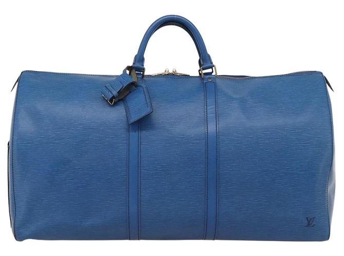 LOUIS VUITTON Epi Keepall 60 Boston Bag Blue M42945 LV - vista 13