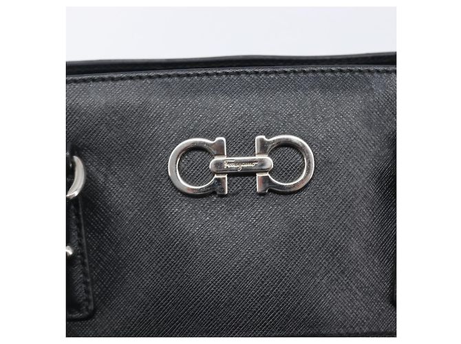 Salvatore Ferragamo Gancini Hand Bag Leather Black Silver - vista 19