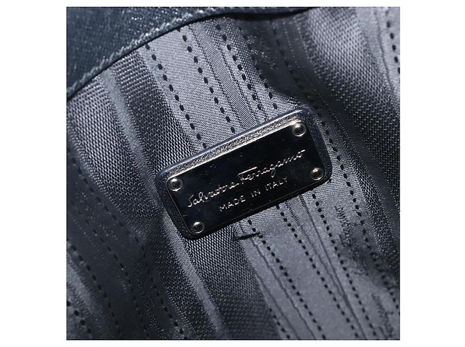 Salvatore Ferragamo Gancini Hand Bag Leather Black Silver - vista 21