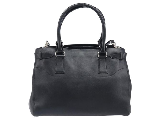 Salvatore Ferragamo Gancini Hand Bag Leather Black Silver - vista 3