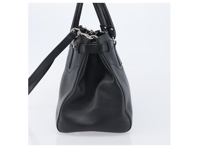 Salvatore Ferragamo Gancini Hand Bag Leather Black Silver - vista 4
