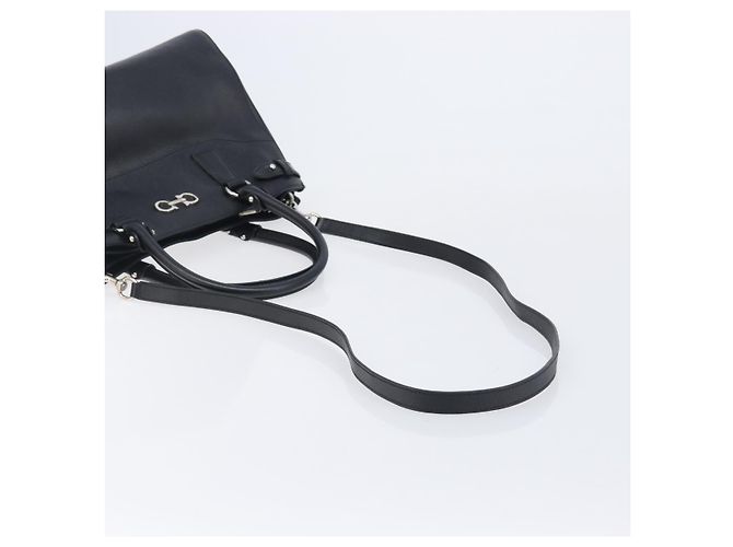 Salvatore Ferragamo Gancini Hand Bag Leather Black Silver - vista 9