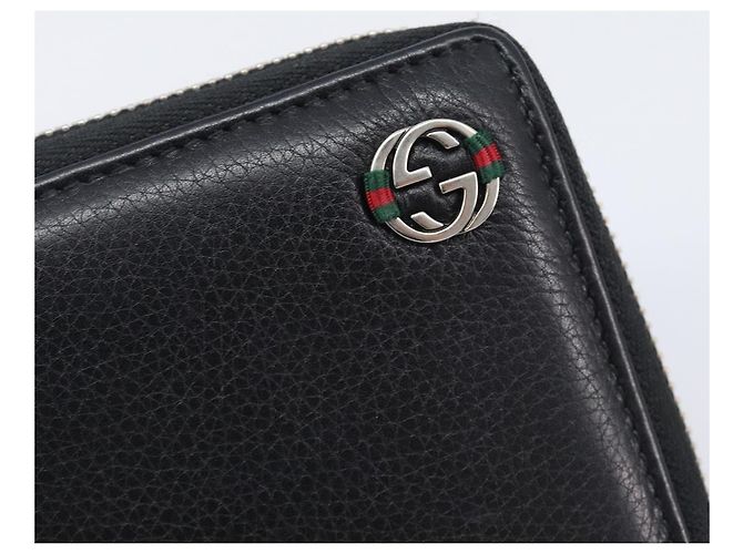 GUCCI Interlocking Web Sherry Line Wallet Leather Black 308796 - vista 12