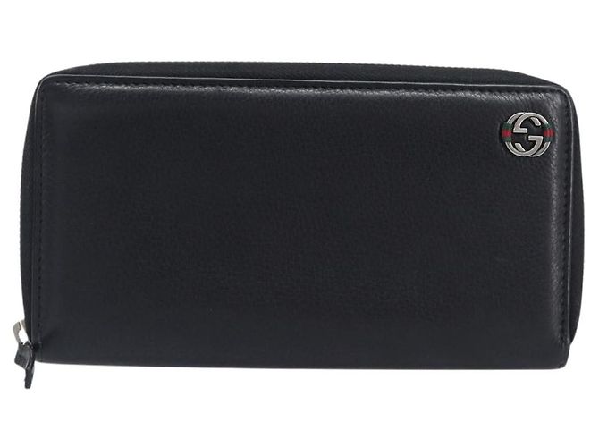 GUCCI Interlocking Web Sherry Line Wallet Leather Black 308796 - vista 2