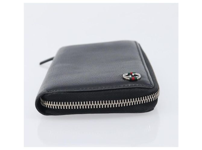 GUCCI Interlocking Web Sherry Line Wallet Leather Black 308796 - vista 4