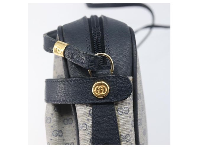 GUCCI Micro GG Supreme Shoulder Bag PVC Navy Gold 007 084 0423 - vista 15