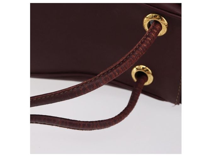 Cartier Must Line Shoulder Bag Leather Bordeaux Gold - vista 10