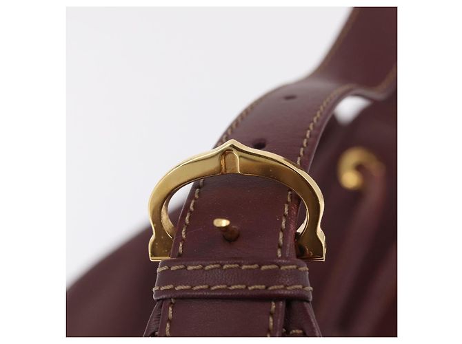 Cartier Must Line Shoulder Bag Leather Bordeaux Gold - vista 16