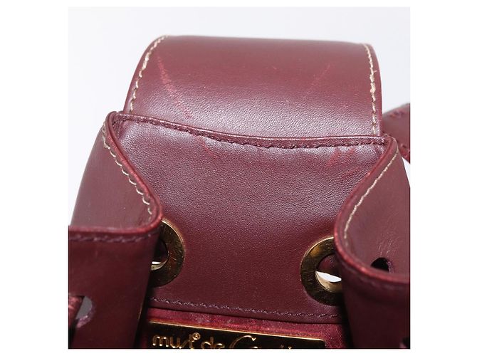 Cartier Must Line Shoulder Bag Leather Bordeaux Gold - vista 19