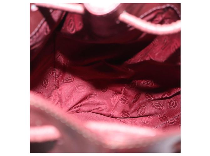 Cartier Must Line Shoulder Bag Leather Bordeaux Gold - vista 21