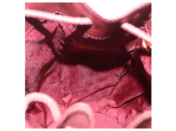 Cartier Must Line Shoulder Bag Leather Bordeaux Gold - vista 22