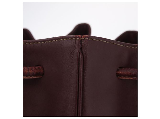 Cartier Must Line Shoulder Bag Leather Bordeaux Gold - vista 23
