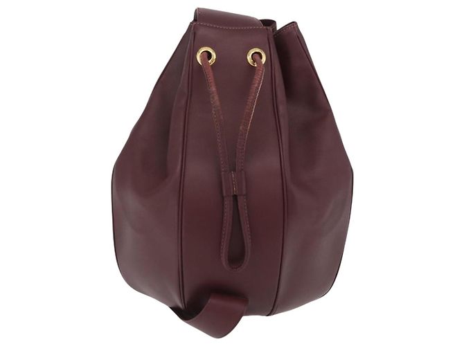 Cartier Must Line Shoulder Bag Leather Bordeaux Gold - vista 3