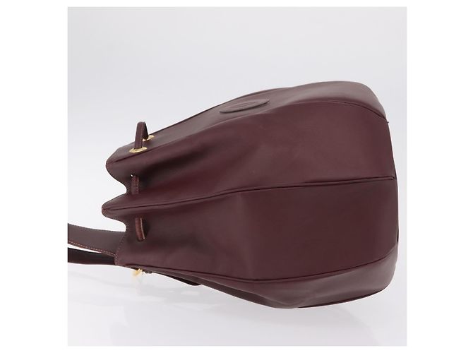 Cartier Must Line Shoulder Bag Leather Bordeaux Gold - vista 5