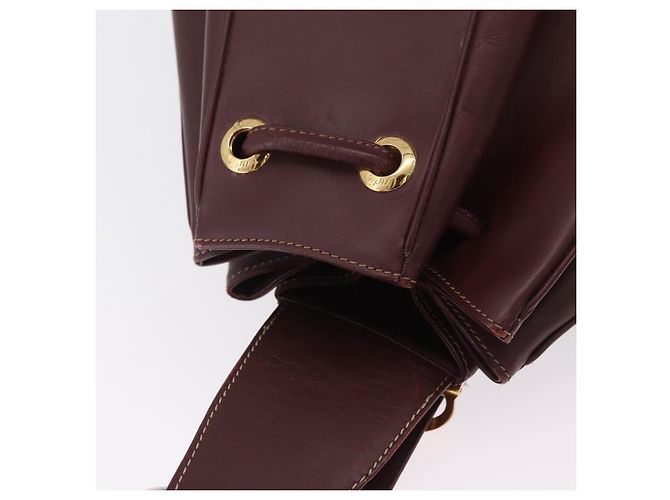 Cartier Must Line Shoulder Bag Leather Bordeaux Gold - vista 6