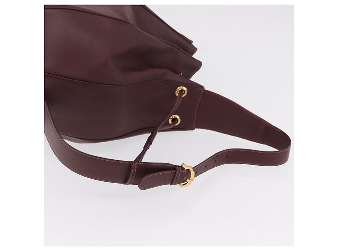 Cartier Must Line Shoulder Bag Leather Bordeaux Gold - vista 7