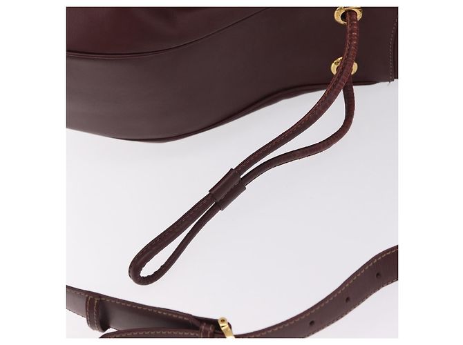 Cartier Must Line Shoulder Bag Leather Bordeaux Gold - vista 9