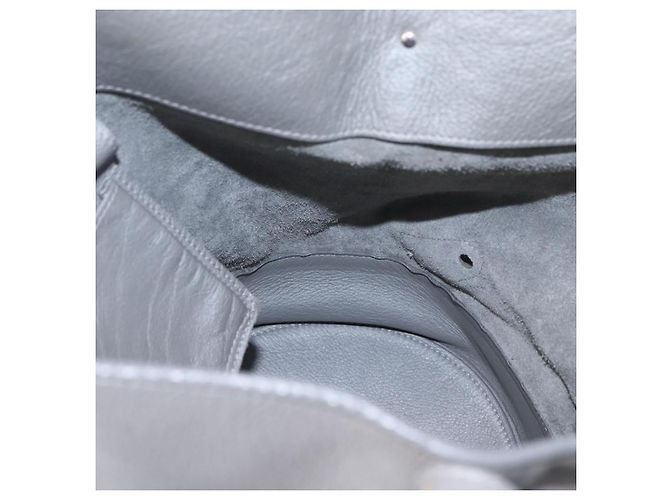 Balenciaga Paper Drop Bucket Shoulder Bag Leather Silver 357327 - vista 22