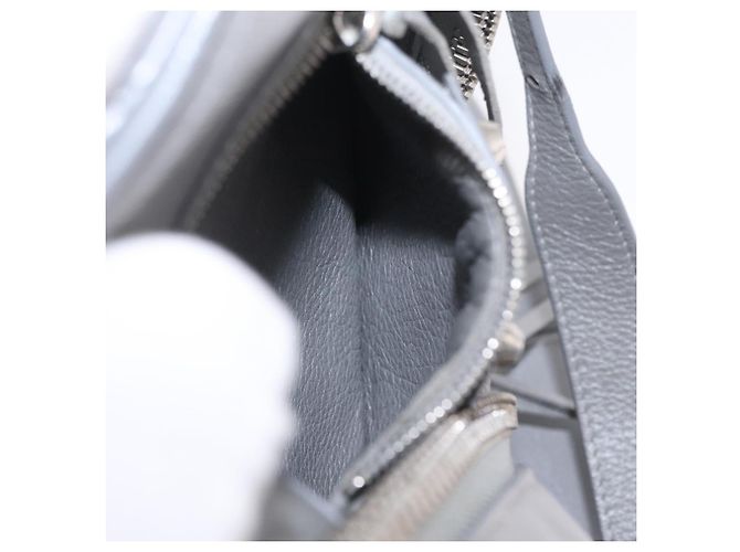 Balenciaga Paper Drop Bucket Shoulder Bag Leather Silver 357327 - vista 25