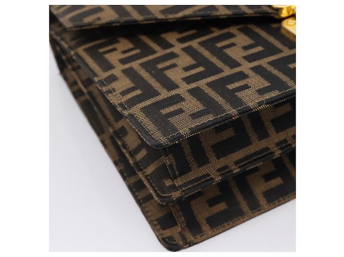 FENDI Zucca Canvas Mamma Baguette Hand Bag Black Brown - vista 11