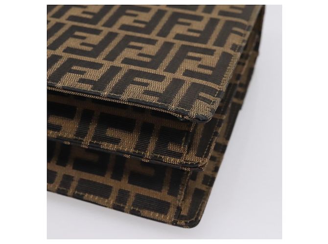 FENDI Zucca Canvas Mamma Baguette Hand Bag Black Brown - vista 12
