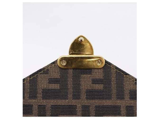 FENDI Zucca Canvas Mamma Baguette Hand Bag Black Brown - vista 15
