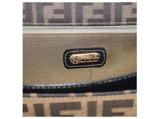 FENDI Zucca Canvas Mamma Baguette Hand Bag Black Brown - vista 17