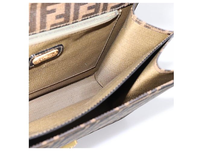 FENDI Zucca Canvas Mamma Baguette Hand Bag Black Brown - vista 19