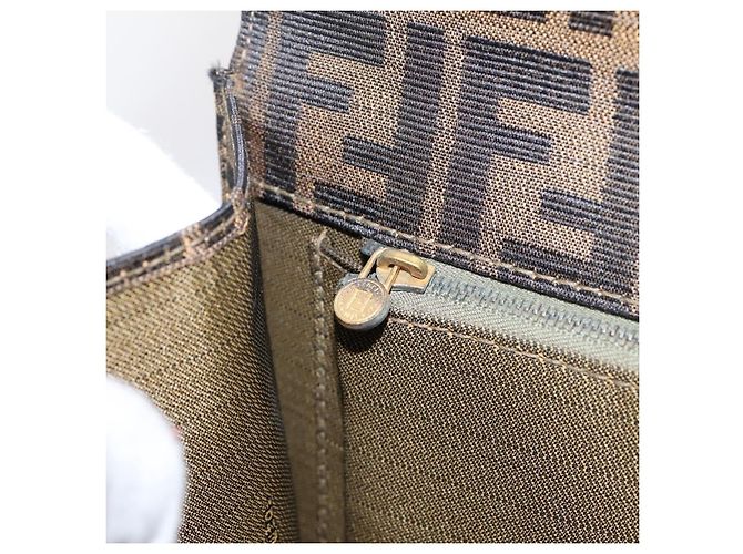 FENDI Zucca Canvas Mamma Baguette Hand Bag Black Brown - vista 21