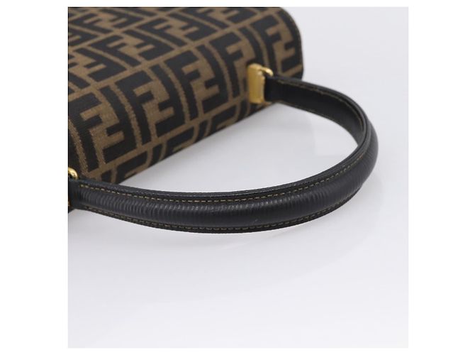 FENDI Zucca Canvas Mamma Baguette Hand Bag Black Brown - vista 7