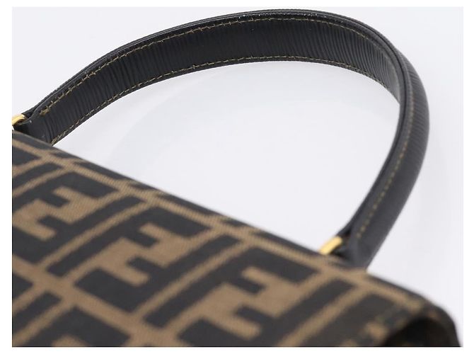 FENDI Zucca Canvas Mamma Baguette Hand Bag Black Brown - vista 8