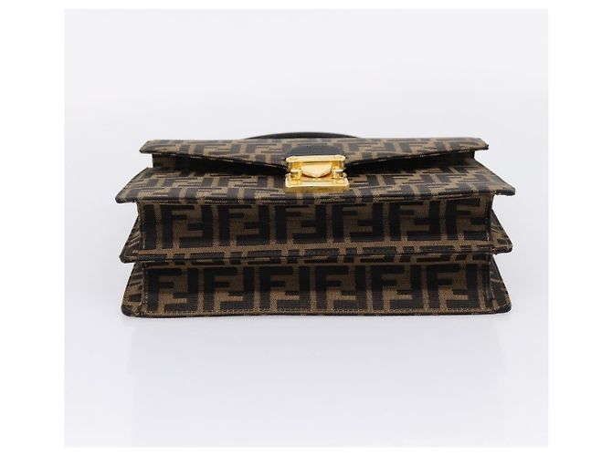 FENDI Zucca Canvas Mamma Baguette Hand Bag Black Brown - vista 9