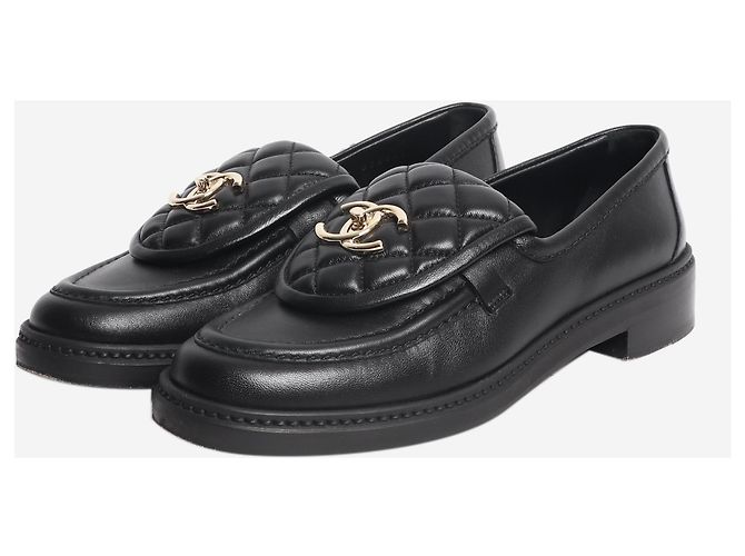 Chanel Mocassini in pelle CC neri - taglia EU 36.5 - vista 2