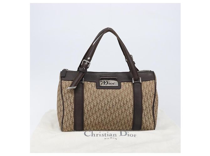 Christian Dior Trotter Canvas Hand Bag Beige Silver - vista 12