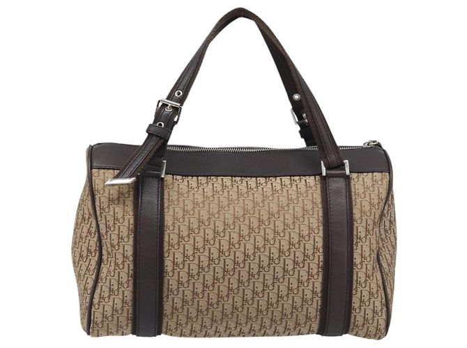 Christian Dior Trotter Canvas Hand Bag Beige Silver - vista 2