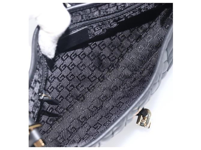 GUCCI Jackie Chain Shoulder Bag Leather Black Gold 001 4032 - vista 10