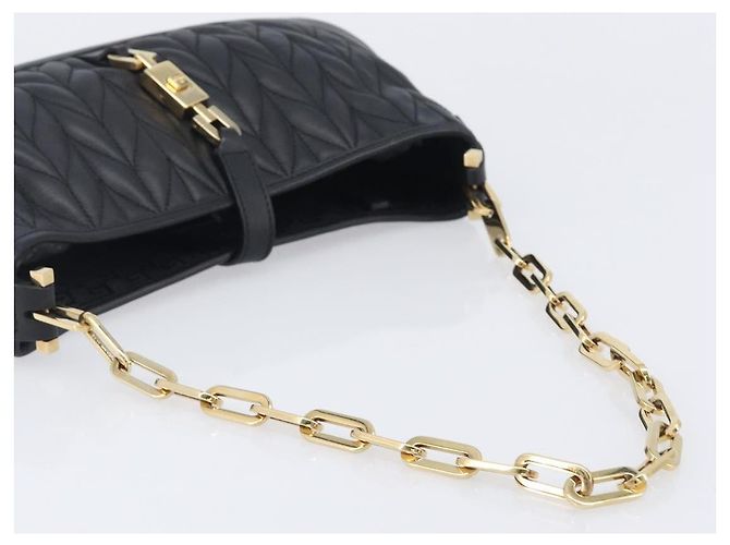 GUCCI Jackie Chain Shoulder Bag Leather Black Gold 001 4032 - vista 7