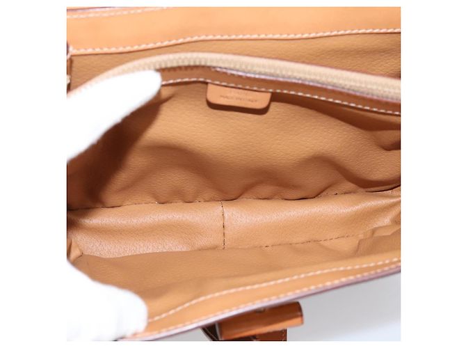 Céline CELINE Macadam Canvas Hand Bag PVC Leather 2way Brown Gold - vista 10