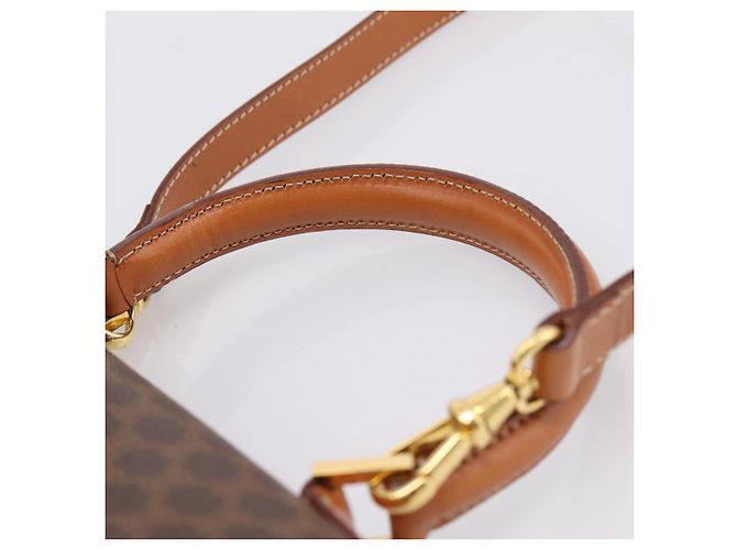 Céline CELINE Macadam Canvas Hand Bag PVC Leather 2way Brown Gold - vista 14