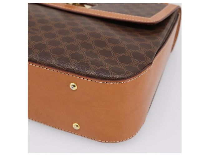 Céline CELINE Macadam Canvas Hand Bag PVC Leather 2way Brown Gold - vista 16